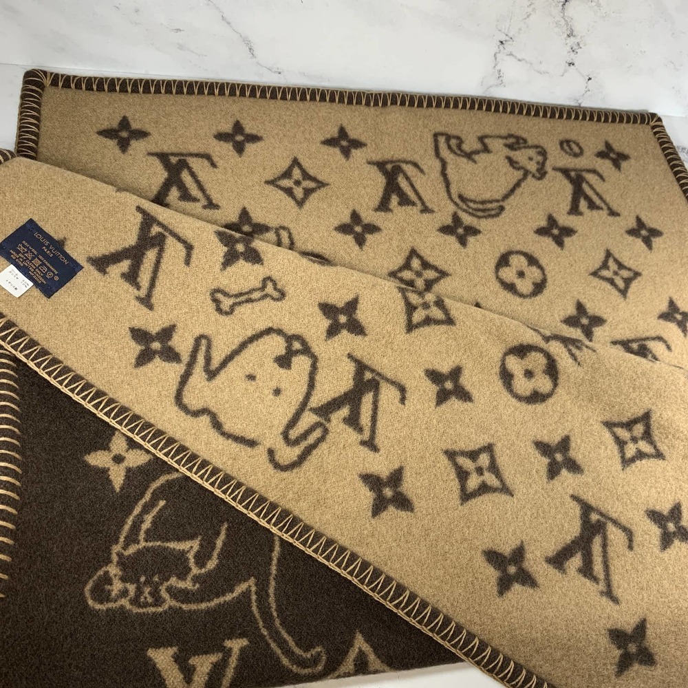 Louis Vuitton Catogram Blanket Lap Cashmere Grace Coddington Cats Throw Monogram - Picture 9 of 12